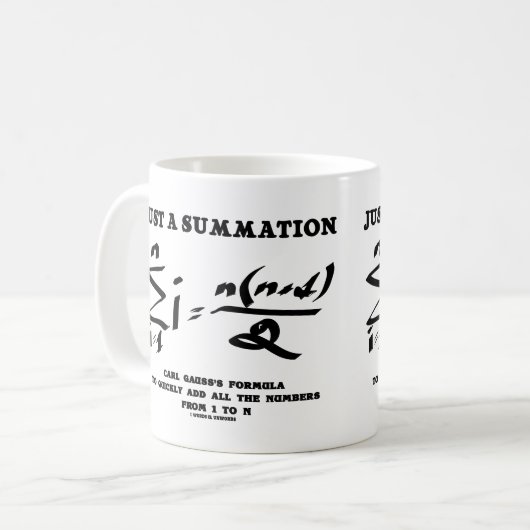 Nur eine Summierung Math Gleichung Carl Gauss Form Kaffeetasse (Vorderseite Links)