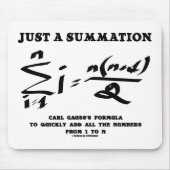 Nur eine Summierung Math Gleichung Carl Gauss Form Mousepad (Vorne)