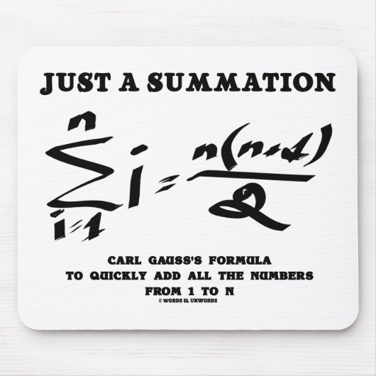 Nur eine Summierung Math Gleichung Carl Gauss Form Mousepad (Vorne)