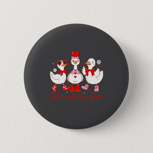 Nur eine Valentinsgans Kokette Valentinstag Sil Button (Vorderseite)