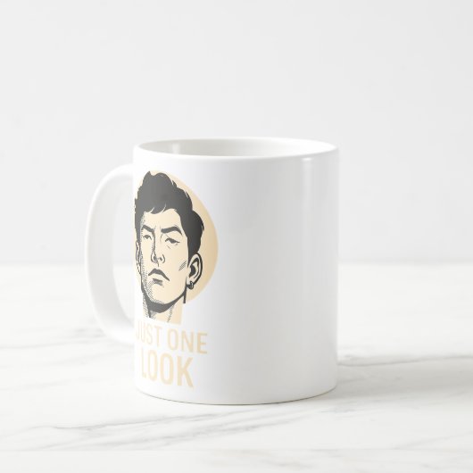 Nur einen Blick - Minimalistische Statement-Tasse Kaffeetasse (Vorderseite Links)