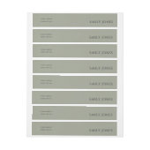 NUR EINFACHER ELEGANTER GRAUTYPOGRAPHISCHER TEXT Rundum-Adressaufkleber (Bogen)