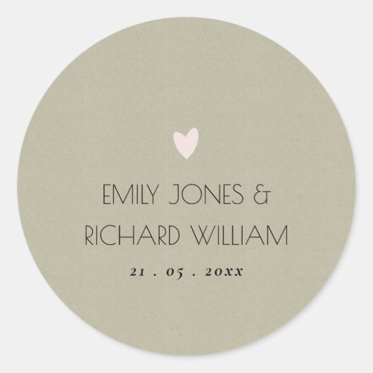 NUR EINFACHER ELEGANTER KRAFT-TYPOGRAFISCHER TEXT RUNDER AUFKLEBER (Vorderseite)