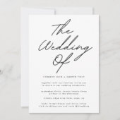 Nur einfaches Schwarzweiß und Weiß, moderner Text Einladung (Vorderseite)