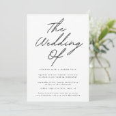 Nur einfaches Schwarzweiß und Weiß, moderner Text Einladung (Stehend Vorderseite)