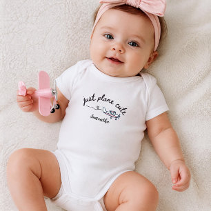 Nur einfaches süßes rosa Flugzeug personalisiert M Baby Strampler
