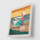 Nur Einheimische | VW Surf Van Quadratische Wanduhr (Winkel)