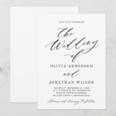 Nur Einladung zur Schwarzen Eleganten Script Typog (Vorne/Hinten)