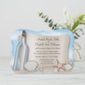 NUR Einladungen für den Message Bottle Beach Empfa (Stehend Vorderseite)