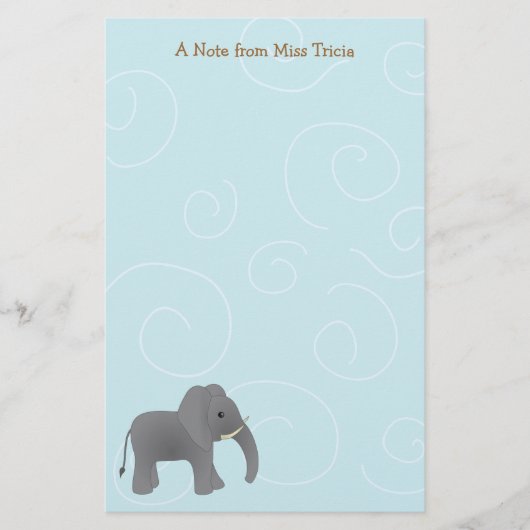 Nur Elephant Briefpapier (Vorderseite)
