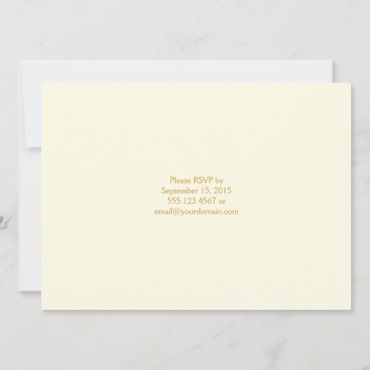 Nur Empfang für Verzierte Blume aus Gold Einladung (Rückseite)