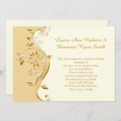 Nur Empfang für Verzierte Blume aus Gold Einladung (Vorne/Hinten)