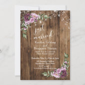 Nur Empfang mit rustikalen Blumenleuchten verheira Einladung (Vorderseite)