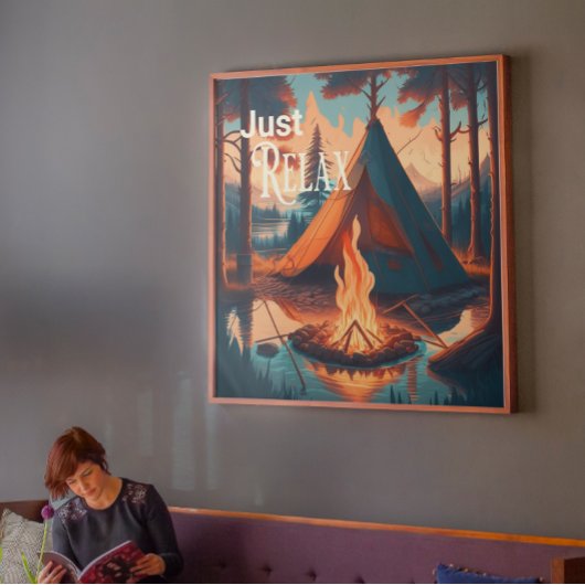 Nur entspannen | Thema Camping | Digitale Kunst Leinwanddruck