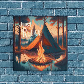 Nur entspannen | Thema Camping | Digitale Kunst Leinwanddruck