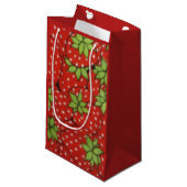 Nur Erdbeeren Kleine Geschenktüte (Vorderseite Schrägansicht)