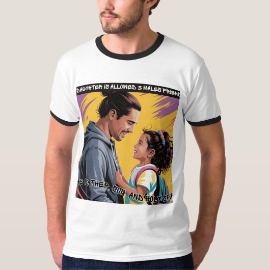 Nur erlaubt 3 Männchen - Antrag zum Vater T-Shirt (Vorderseite)