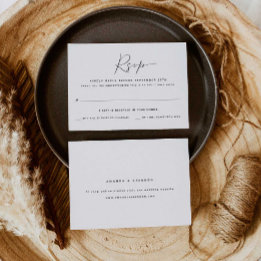 Nur Erwachsene | One Guest Wedding RSVP Card Karte