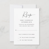Nur Erwachsene | One Guest Wedding RSVP Card Karte (Vorderseite)