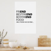 Nur Essen hat kein Ende lustig Poster (Küche)