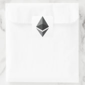 Nur Ethereum-Logo Quadratischer Aufkleber (Tasche)