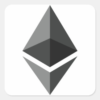 Nur Ethereum-Logo Quadratischer Aufkleber
