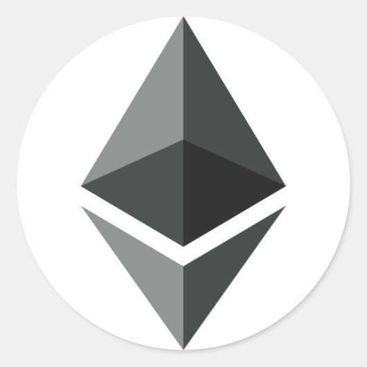 Nur Ethereum-Logo Runder Aufkleber (Vorderseite)