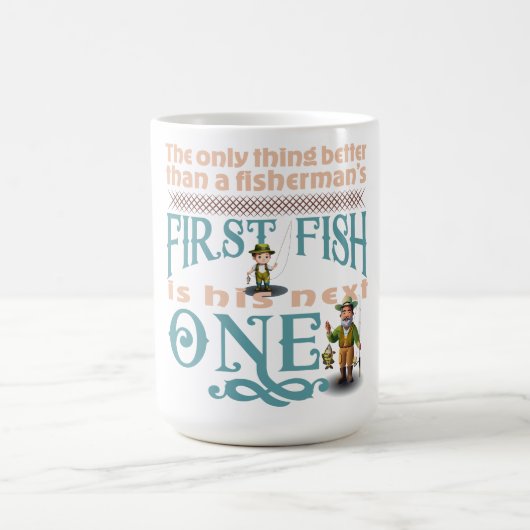 Nur etwas Besseres als der erste Fisch eines Fisch Kaffeetasse (Mittel)