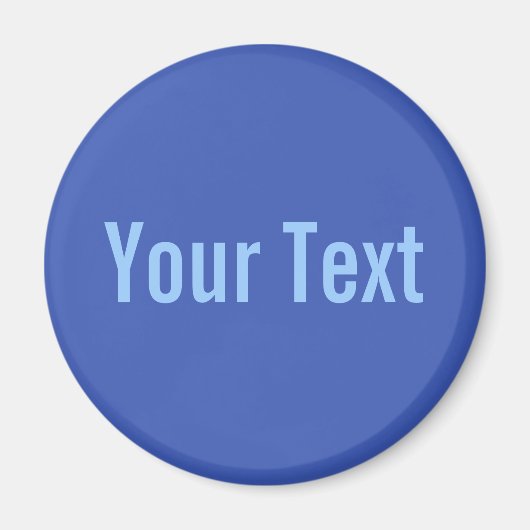 NUR FARBE / blau + Ihr Text Magnet (Vorne)