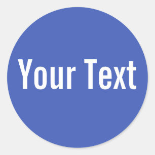 NUR FARBE   Blau + Ihr Text Runder Aufkleber