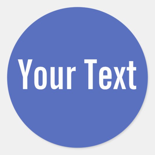 NUR FARBE | Blau + Ihr Text Runder Aufkleber (Vorderseite)