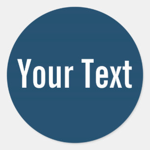 NUR FARBE  darl Blau + Ihr Text Runder Aufkleber