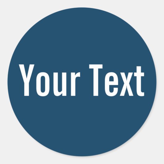 NUR FARBE | Darl blau + Ihr Text Runder Aufkleber (Vorderseite)