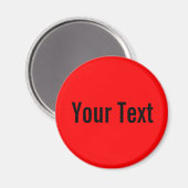 NUR FARBE / Feuer rot + Ihr Text Magnet (Vorderseite/Rückseite)
