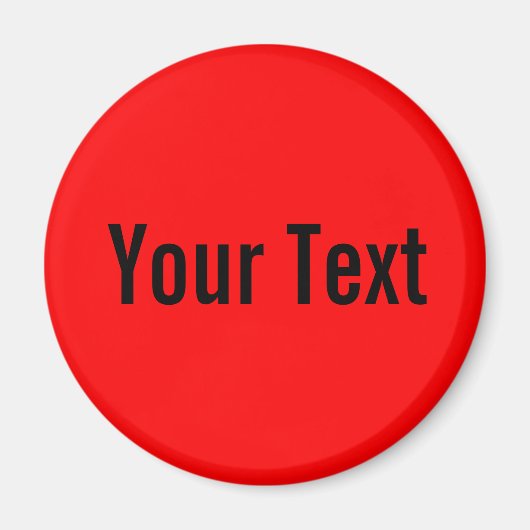NUR FARBE / Feuer rot + Ihr Text Magnet (Vorne)