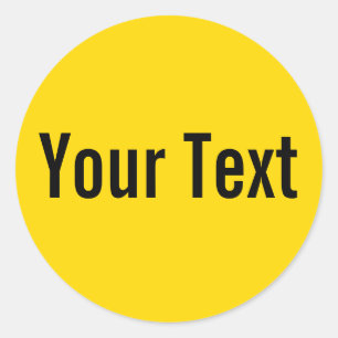 NUR FARBE Gelb + Ihr Text Runder Aufkleber