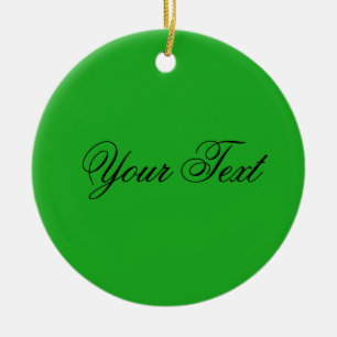 NUR FARBE / Gras grün + Ihr Text Keramik Ornament