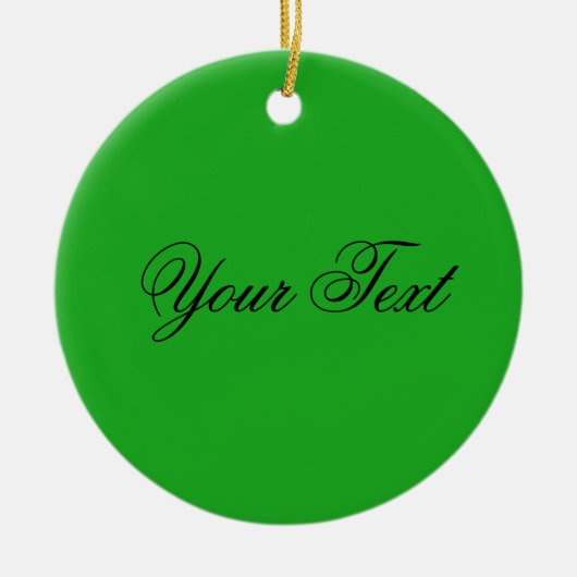 NUR FARBE / Gras grün + Ihr Text Keramik Ornament (Vorne)