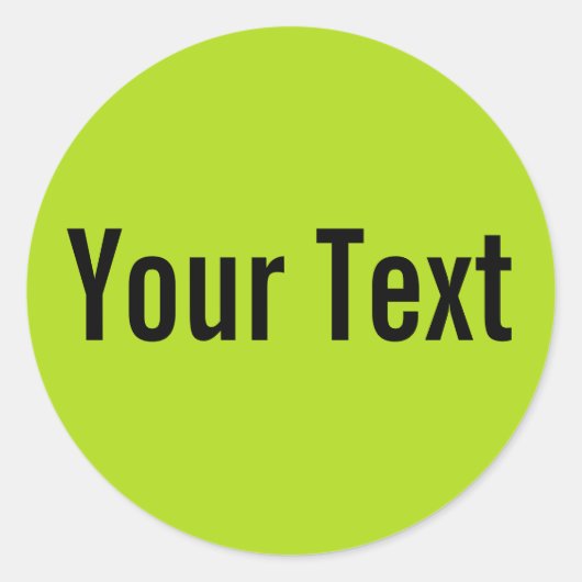 NUR FARBE | Hellgrün + Ihr Text Runder Aufkleber (Vorderseite)