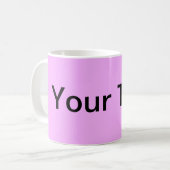NUR FARBE / Hellrosa + Ihr Text Kaffeetasse (Vorderseite Links)