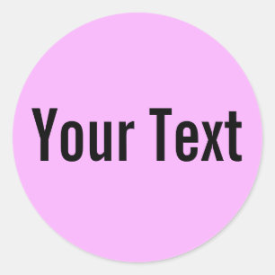 NUR FARBE   Hellrosa + Ihr Text Runder Aufkleber