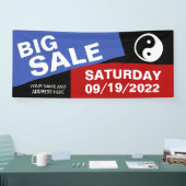 Nur Farbe Hintergrund - blau rot + Ihre Ideen Banner (Messe)