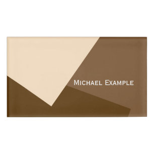 Nur Farbe Hintergrund - braun beige + Ihre Ideen Namenschild