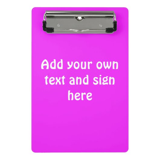 Nur Farbe Hintergrund - Rosa + Ihre Ideen Mini Klemmbrett (Vorderseite)