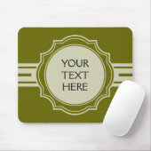 NUR FARBE/KNOPF-FAHNEN-Weiß + Ihr Text Mousepad (Mit Mouse)