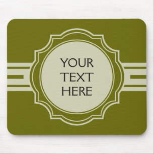 NUR FARBE/KNOPF-FAHNEN-Weiß + Ihr Text Mousepad