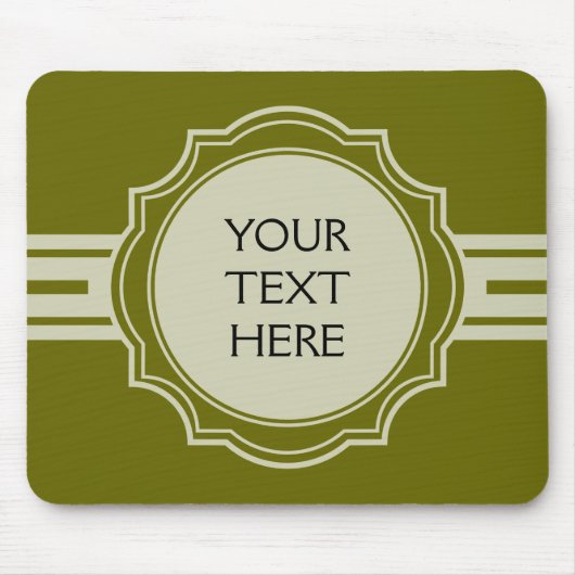 NUR FARBE/KNOPF-FAHNEN-Weiß + Ihr Text Mousepad (Vorne)