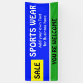 Nur Farbe königsblau gelb & Streifen + Ihre Idee Banner (Vertikal)