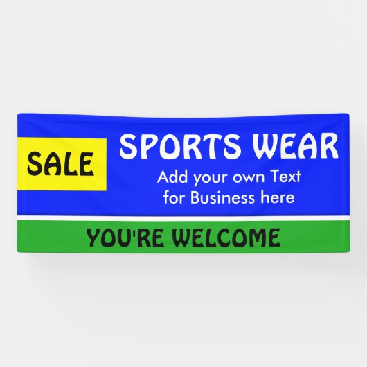 Nur Farbe königsblau gelb & Streifen + Ihre Idee Banner (Horizontal)