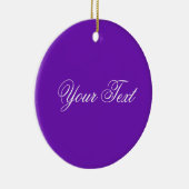 NUR FARBE / lila + Ihr Text Keramikornament (Rechts)